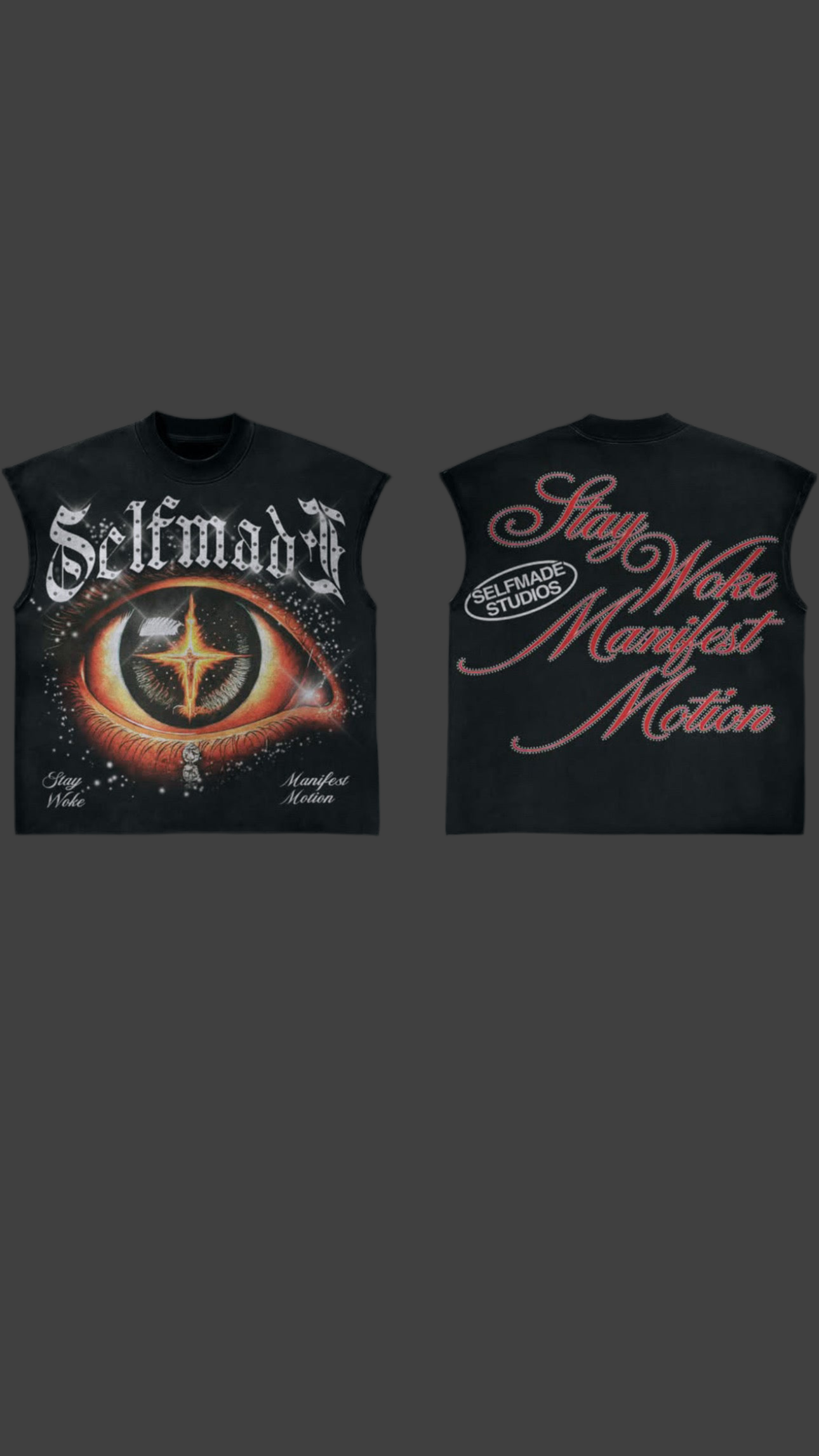 Premium Black Selfmade “Stay Woke” Sleeveless Shirt