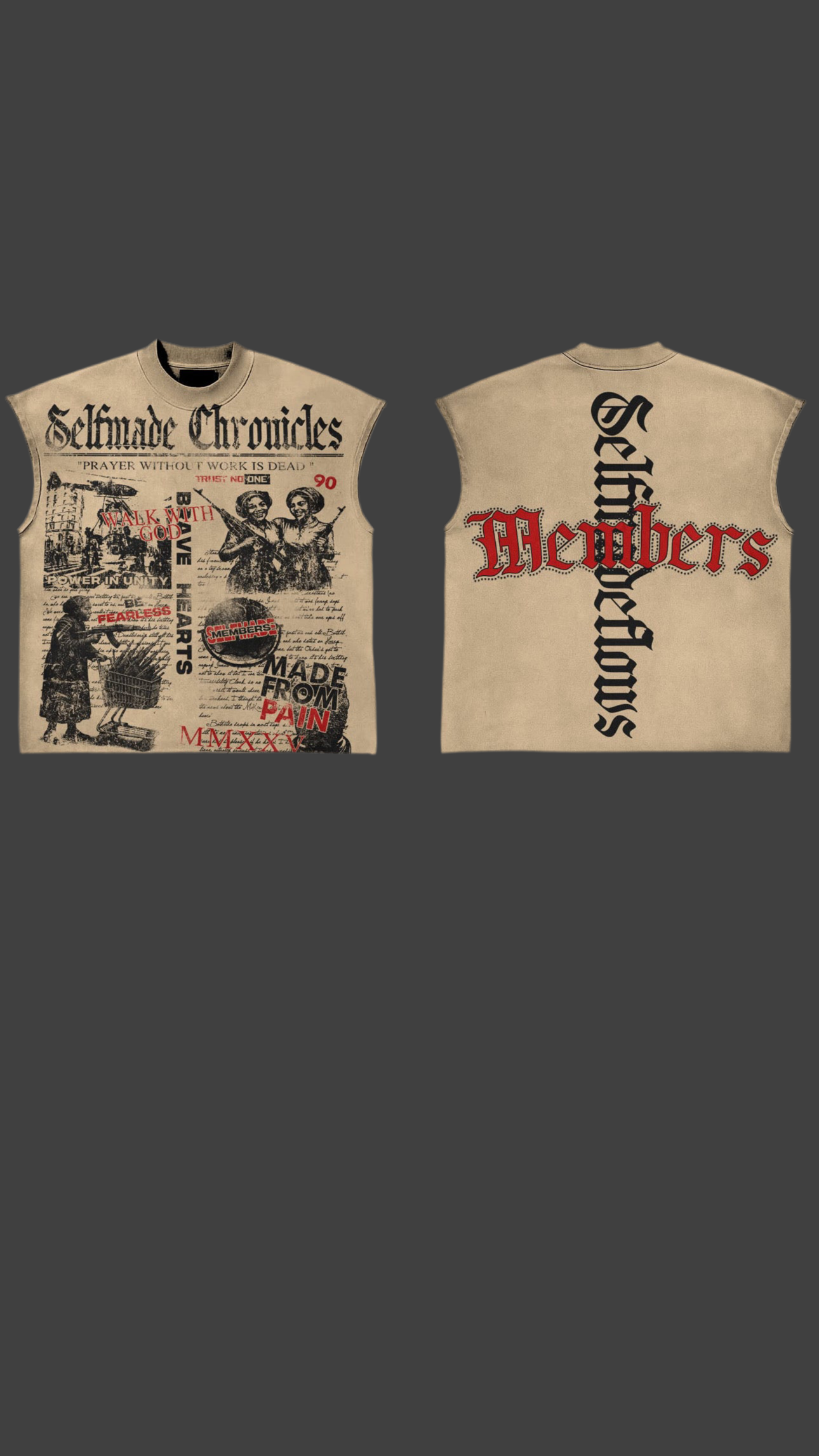 Premium Stone Selfmade “ Chronicles” Sleeveless Shirt